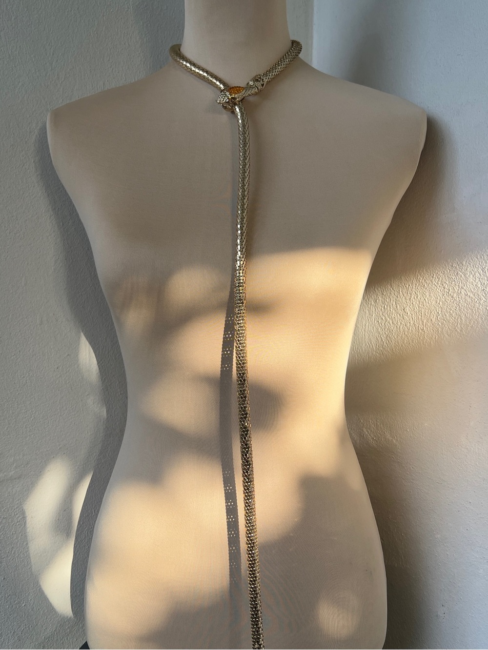 Whiting & Davis Vintage Mesh Snake Belt Necklace Lariat Serpent Signed 46” - Picture 2 of 16